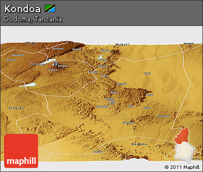 Physical Panoramic Map of Kondoa