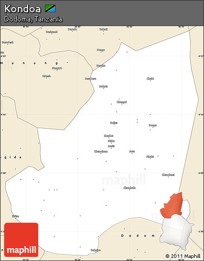 Classic Style Simple Map of Kondoa