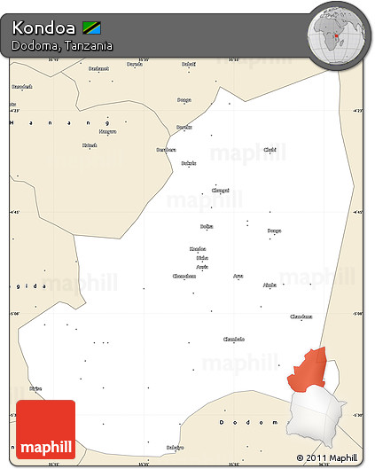 Classic Style Simple Map of Kondoa