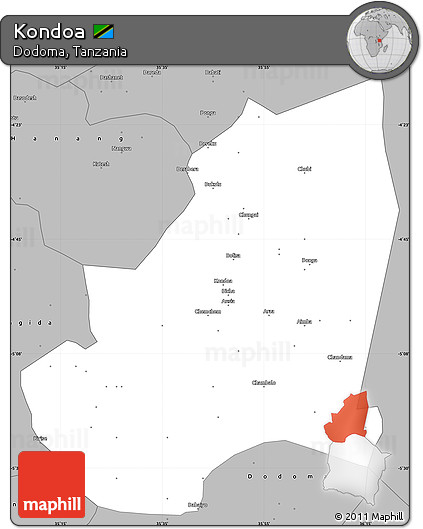 Gray Simple Map of Kondoa