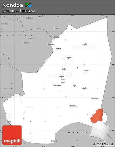 Gray Simple Map of Kondoa