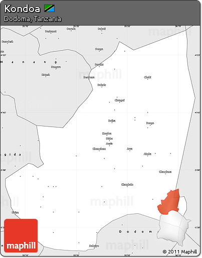 Silver Style Simple Map of Kondoa