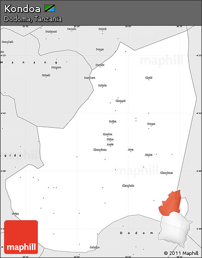 Silver Style Simple Map of Kondoa