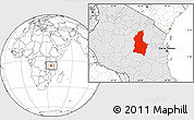 Blank Location Map of Dodoma, highlighted country
