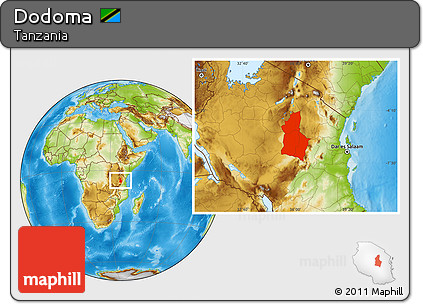 Physical Location Map of Dodoma