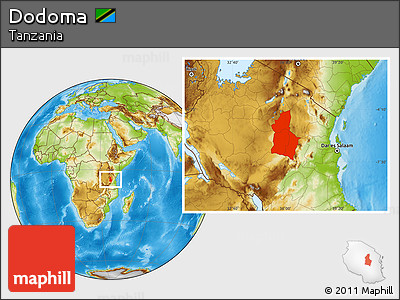 Physical Location Map of Dodoma