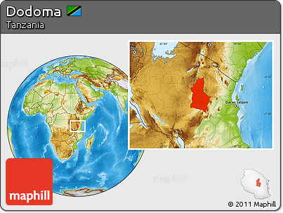 Physical Location Map of Dodoma