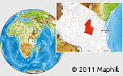 Physical Location Map of Dodoma, highlighted country