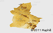 Physical Panoramic Map of Dodoma, single color outside