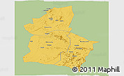 Savanna Style Panoramic Map of Dodoma, single color outside