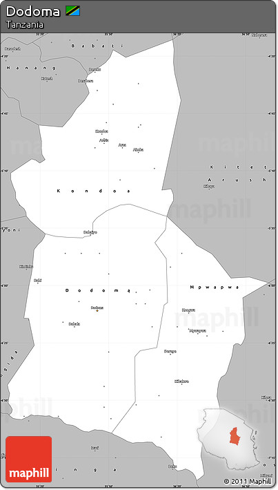 Gray Simple Map of Dodoma