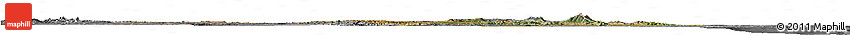 Satellite Horizon Map of Tanzania, desaturated