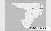 Gray 3D Map of Bukoba, single color outside