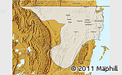 Shaded Relief 3D Map of Bukoba, physical outside