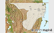 Shaded Relief 3D Map of Bukoba, satellite outside