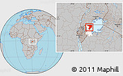 Gray Location Map of Bukoba, highlighted parent region