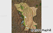 Satellite 3D Map of Karagwe, darken