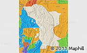 Shaded Relief 3D Map of Karagwe, political outside