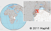 Gray Location Map of Karagwe, highlighted country