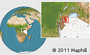Satellite Location Map of Karagwe, highlighted country