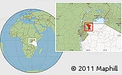 Savanna Style Location Map of Karagwe, highlighted country