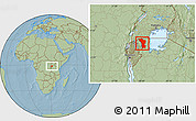 Savanna Style Location Map of Karagwe, hill shading