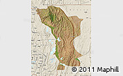 Satellite Map of Karagwe, shaded relief outside