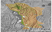 Satellite Panoramic Map of Karagwe, desaturated