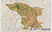 Satellite Panoramic Map of Karagwe, lighten