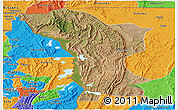 Satellite Panoramic Map of Karagwe, political outside