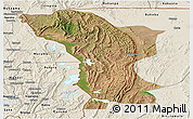 Satellite Panoramic Map of Karagwe, shaded relief outside