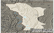 Shaded Relief Panoramic Map of Karagwe, darken