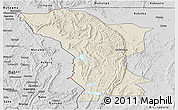 Shaded Relief Panoramic Map of Karagwe, desaturated