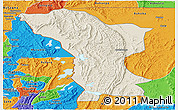 Shaded Relief Panoramic Map of Karagwe, political outside