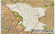 Shaded Relief Panoramic Map of Karagwe, satellite outside
