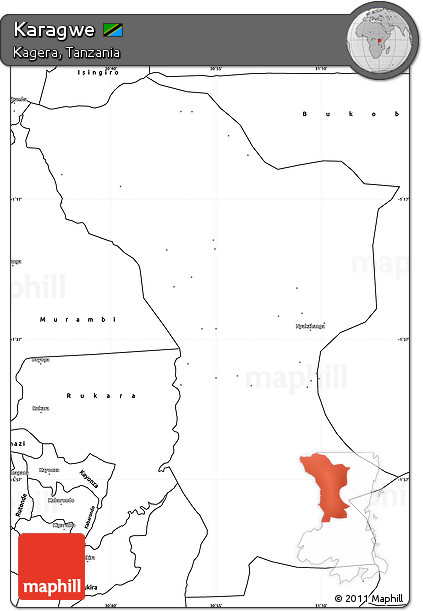 Blank Simple Map of Karagwe