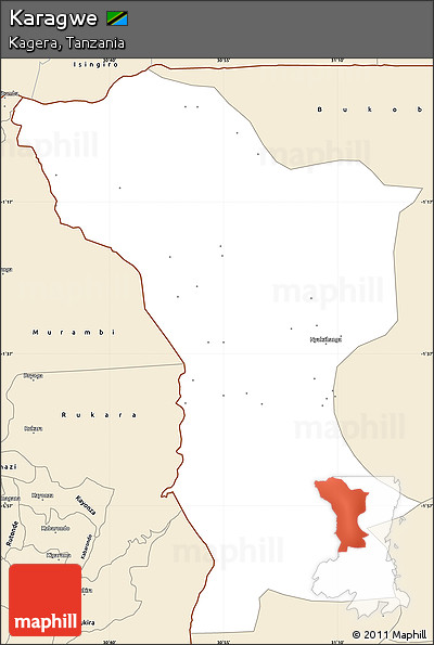 Classic Style Simple Map of Karagwe