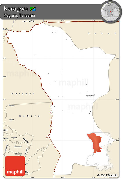 Classic Style Simple Map of Karagwe