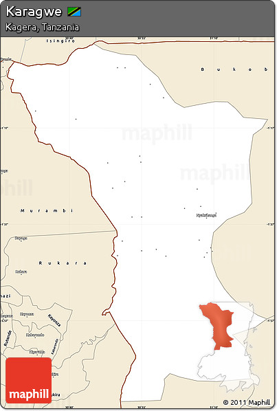 Classic Style Simple Map of Karagwe