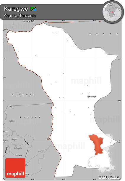 Gray Simple Map of Karagwe