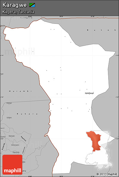 Gray Simple Map of Karagwe