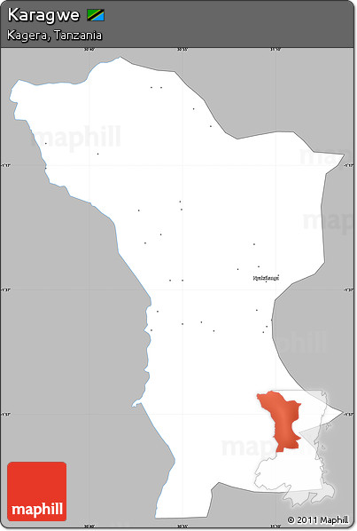 Gray Simple Map of Karagwe, single color outside