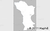 Gray Simple Map of Karagwe, single color outside