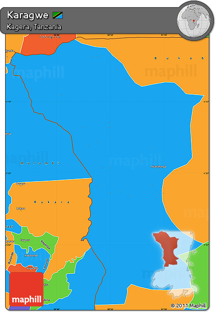 Political Simple Map of Karagwe