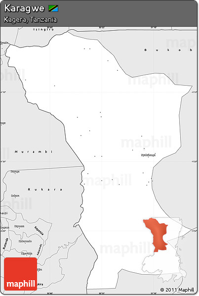 Silver Style Simple Map of Karagwe