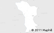 Silver Style Simple Map of Karagwe, single color outside