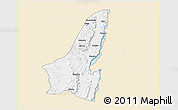 Classic Style 3D Map of Muleba, single color outside