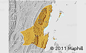 Physical 3D Map of Muleba, lighten, desaturated