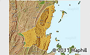 Physical 3D Map of Muleba, satellite outside
