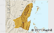 Physical 3D Map of Muleba, shaded relief outside